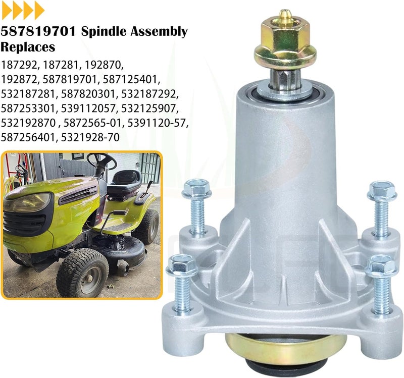BOSFLAG Pre-Greased 587819701 Spindle Assembly with 195945 Pulley Replace 532187292, 532187281, 532192870, 532192872, 587253301, 587820301, 539112057, 587125401, 587256401, 21546238 21546299 21549012 - Image 2